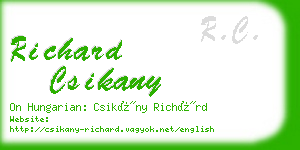 richard csikany business card